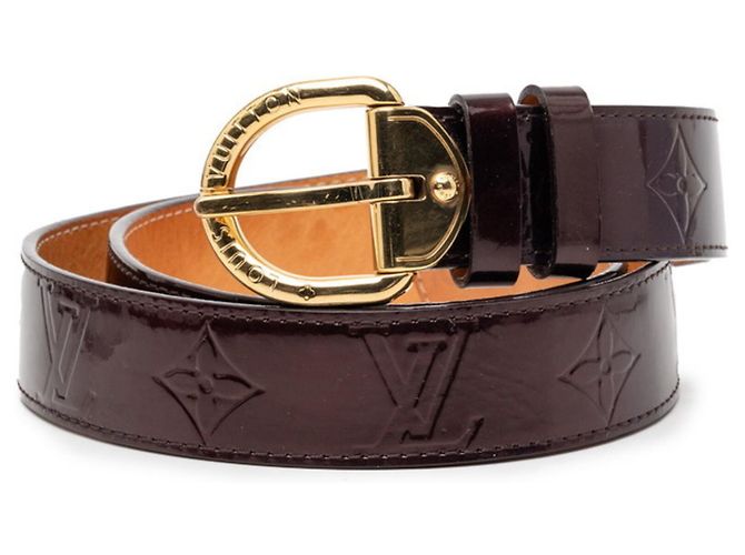 Cinturón Monogram Vernis Louis Vuitton Castaño Púrpura