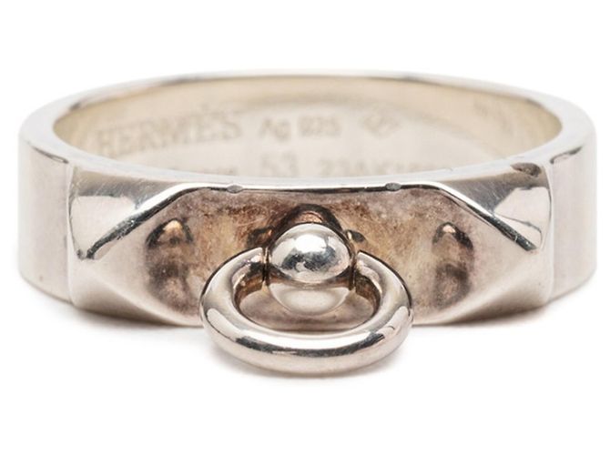 Ring Anillo de banda de plata Collier de Chien de Hermès 