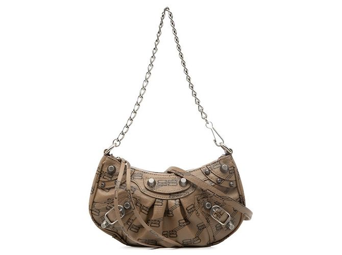Bolsa de ombro mini Lucagol BB Monogram da Balenciaga Marrom