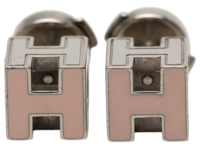 Orecchini H-Cube Cage d'H di Hermès Argento Rosa 