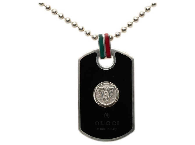 Colar Gucci Crest Sherry Line Prata Multicor