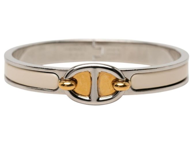 Bracciale Hermès Mini Click Chaine d'Ancre PM Argento D'oro Crudo