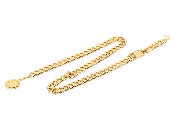 Cambon Chanel Coco Mark Gold Plated Chain Belt Golden