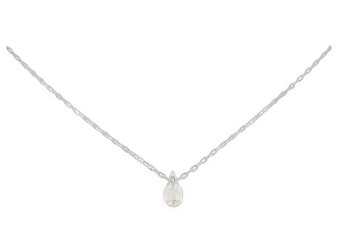 Autre Marque Collar de diamante K18WG Plata