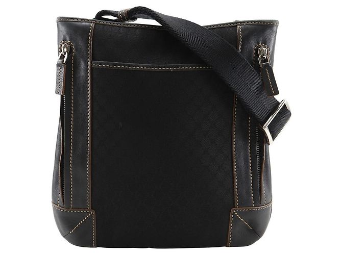 Céline Sac à main en toile nylon Macadam Celine avec cuir