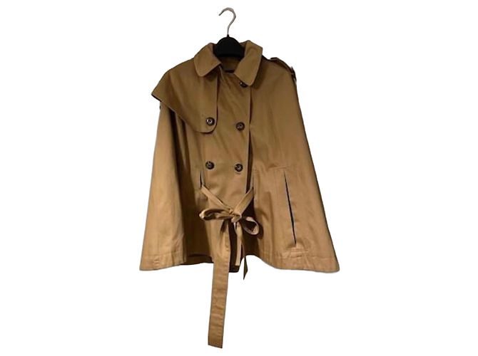 Capa de algodón Topshop Petite Camel Beige