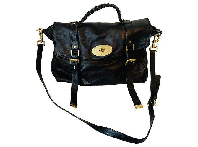 Mulberry Alexa Oversized Nero Gold hardware 