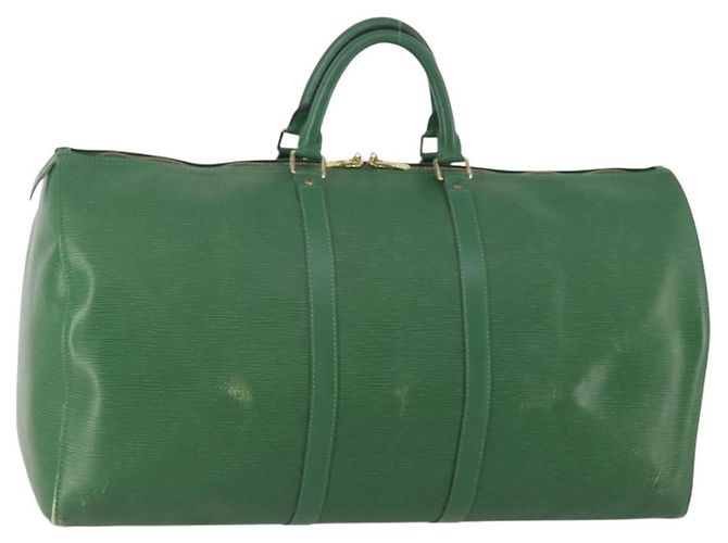 LOUIS VUITTON Epi Keepall 55 Sac Boston Vert M42954 LV Auth AMZ128