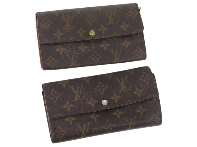 Billetera Monogram LOUIS VUITTON 2 Set LV Auth BA11389 Monograma