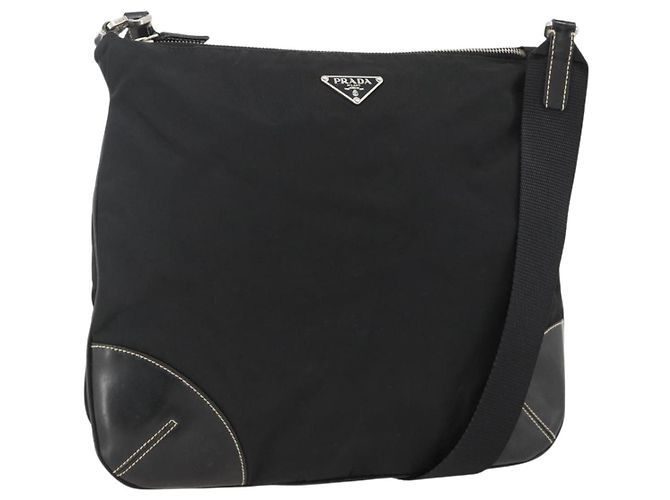 Borsa a Spalla PRADA Nylon Nero Argento Autentica ka3541