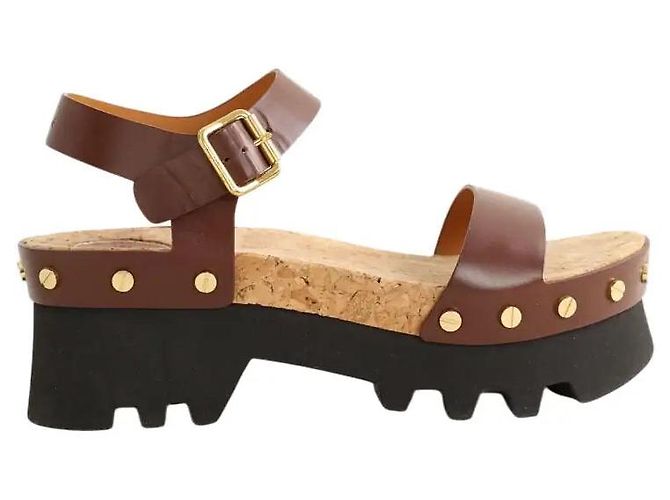 Mules Chloé en cuir marron 36