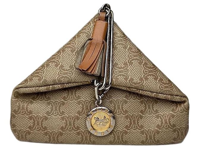 Céline Borsa in pelle monogramma Triomphe vintage Celine Paris Beige