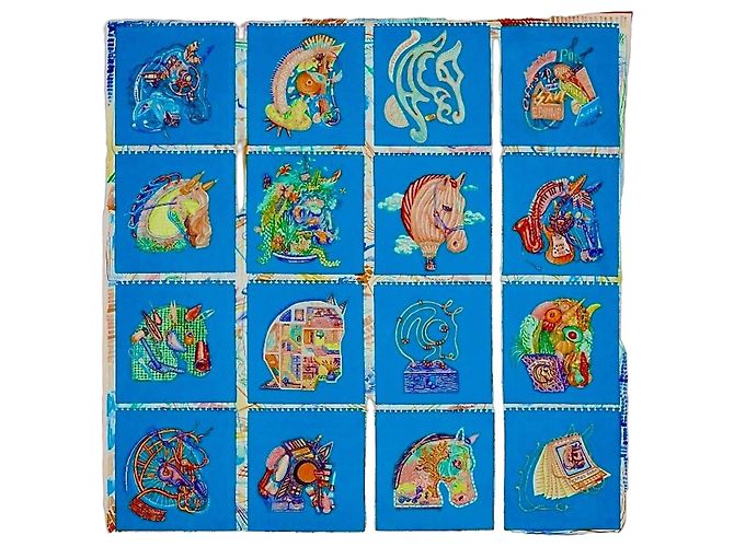 Hermès: Quadrato/Foulard "Chvaloscope" Nuovo con Etichetta Multicolore
