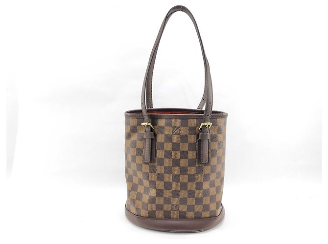 Bucket Borsa a secchiello Damier MM Louis Vuitton Marrone