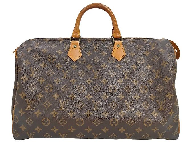 Sac à main Speedy Louis Vuitton en toile Monogram 40 Marron
