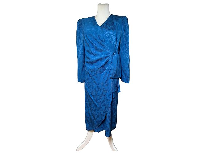 Vintage Givenchy Abstraktes Kleid Blau
