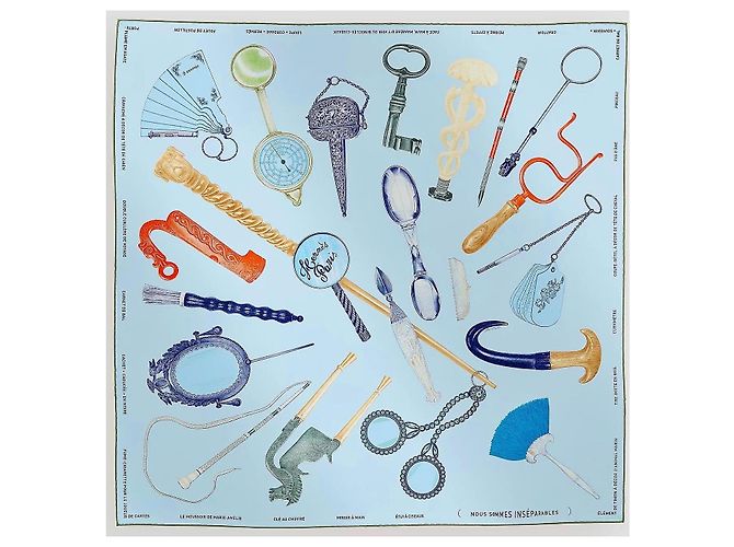 Hermès: Pañuelo "Somos Inseparables" 90 cm Multicolor