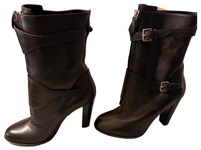 Botas de cuero negro Hermès