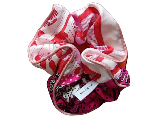 Hermès Chouchou Claudia Paris 100% silk – Made in France – with box Pink White Red Multiple colors 