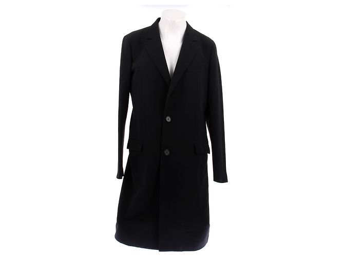 Lanvin Abrigo largo negro de lana