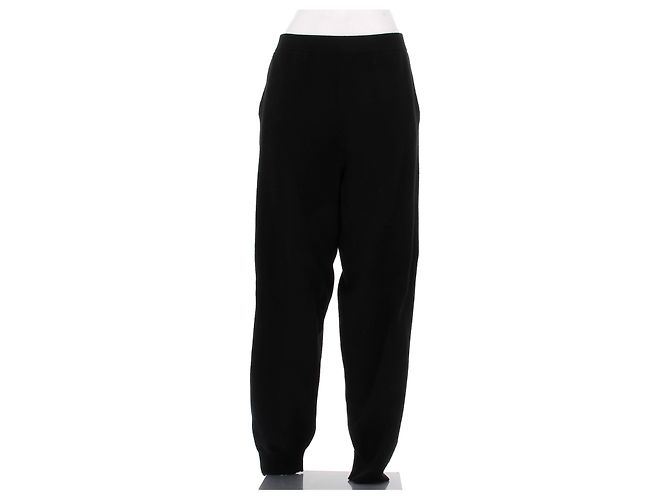 Jil Sander Schwarze Jogginghose aus Wolle