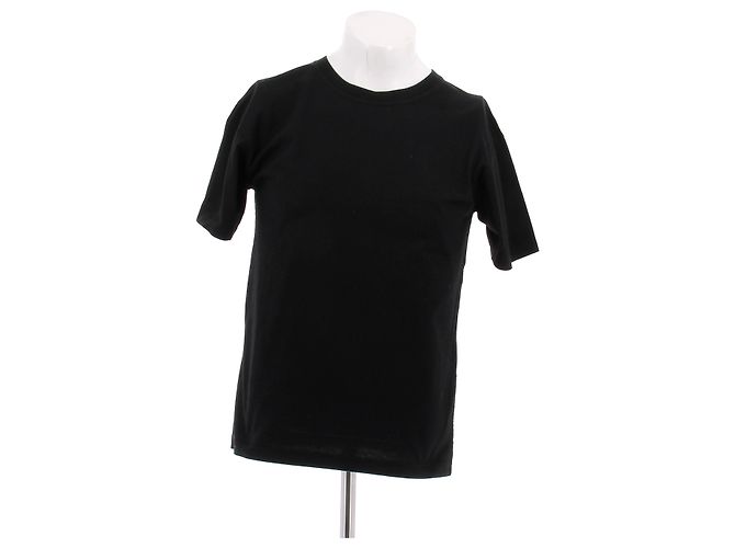 T-shirt nera in cotone a maniche corte Céline Nero