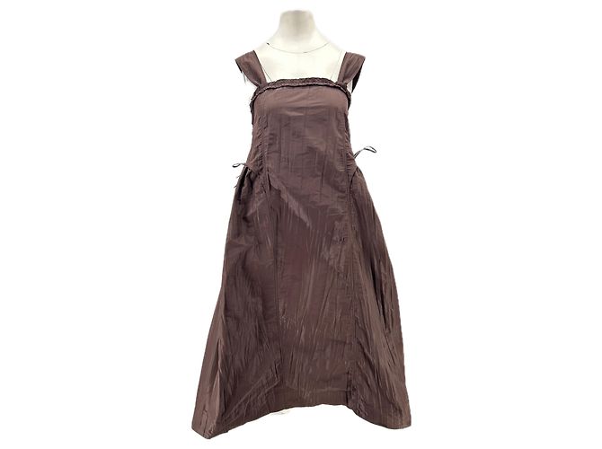 Autre Marque Vestido largo de algodón marrón Damson Madder Castaño