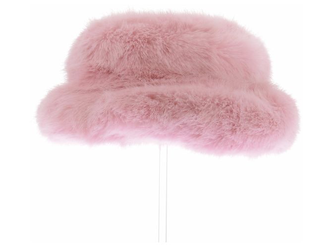 Autre Marque EMMA BREWIN Rosa Fellpompon Mütze Pink