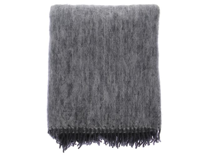 Autre Marque Grande sciarpa grigia in mohair e lana Grigio