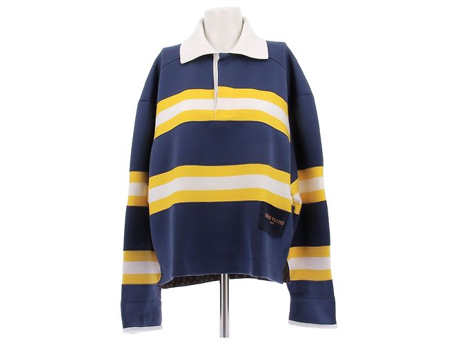 Louis Vuitton Trikoloren Polo aus Baumwolle Marineblau