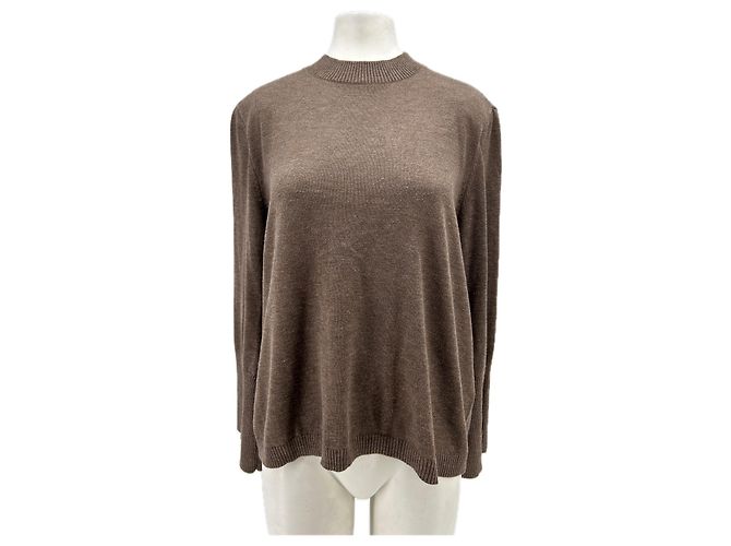 Autre Marque Suéter marrón con hombreras Castaño