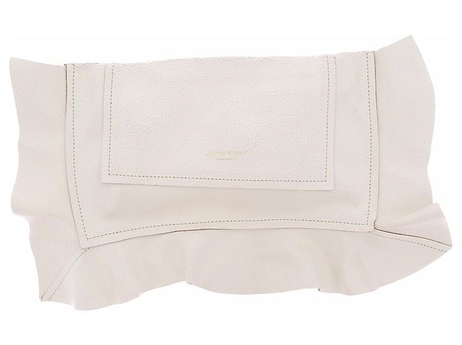 Adolfo Dominguez Pochette blanche en cuir