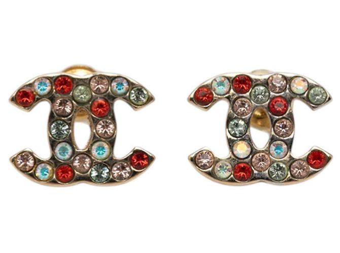 Pendientes de Stud Chanel Coco Mark Multicolor