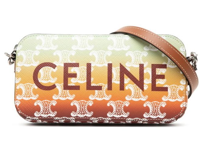 Céline Celine Triomphe Horizontale Handtasche Braun Mehrfarben