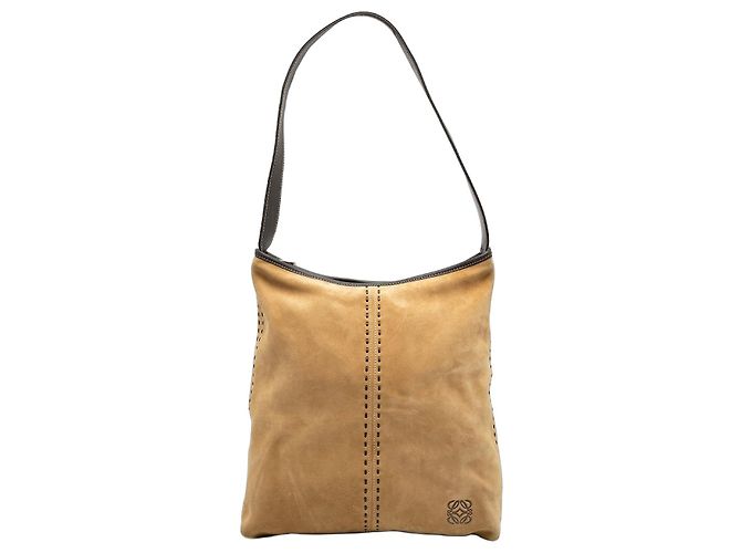 Bolsa de Ombro em Camurça Marrom Anagram LOEWE Castanho claro