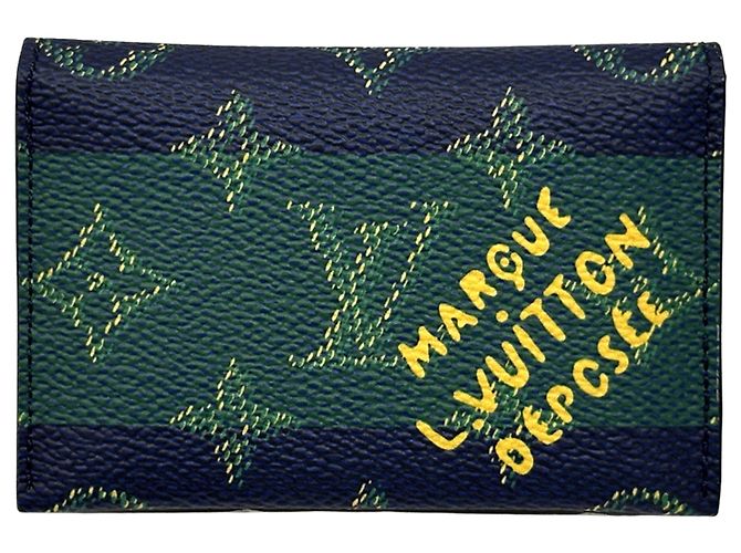 Tarjetero Monogram Louis Vuitton Verde Azul marino