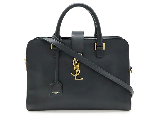 Borsa in pelle Monogram Cabas Yves Saint Laurent Blu