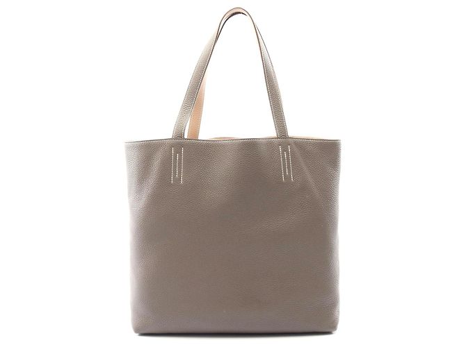 Bolsa tote de couro Double Sens 45 da Hermès Cinza