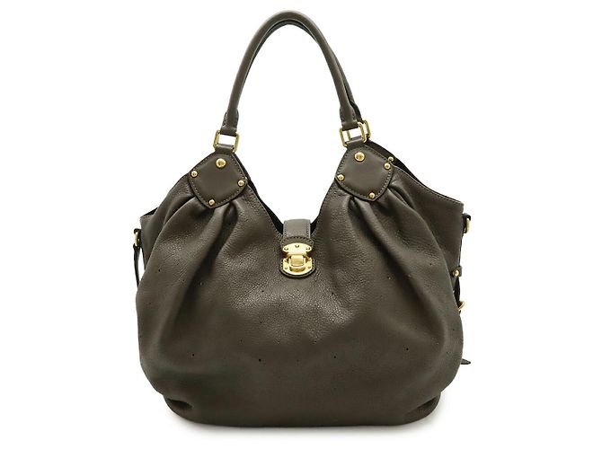 Louis Vuitton Mahina Leder Monogram L Tote Bag Grau