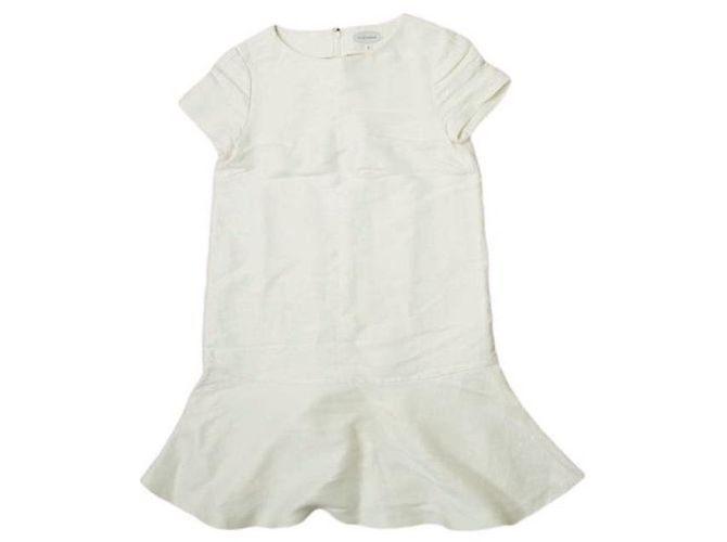 Autre Marque J&M Davidson Baumwoll-Leinen-Kleid Weiß Aus weiß