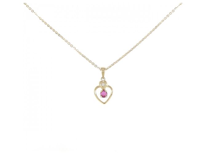 Autre Marque Collana in oro giallo Au750 con rubini e diamanti D'oro