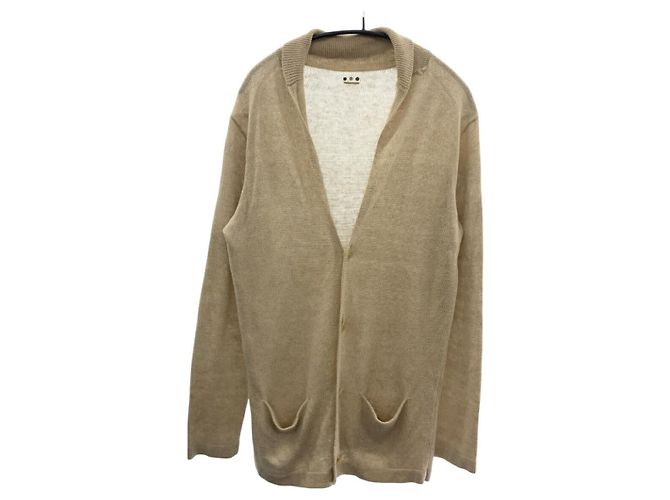 Autre Marque three dots Linen Cardigan Beige Cream