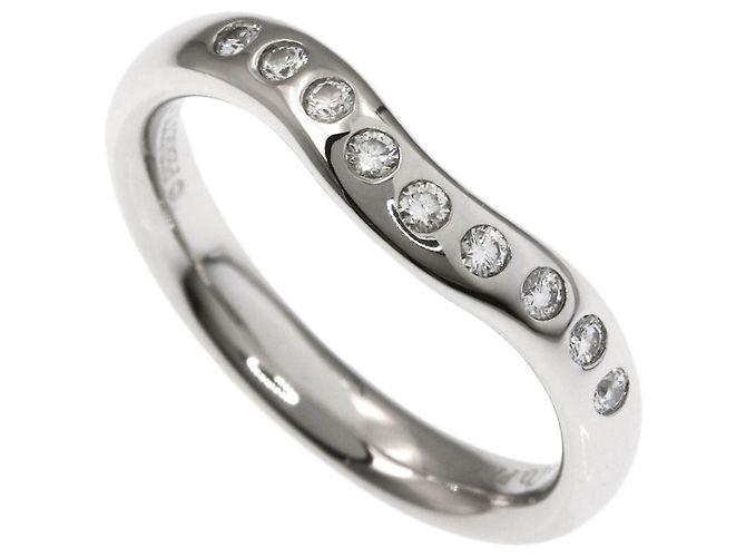 Tiffany & Co. Diamantring mit gebogenem Band aus Platin 950