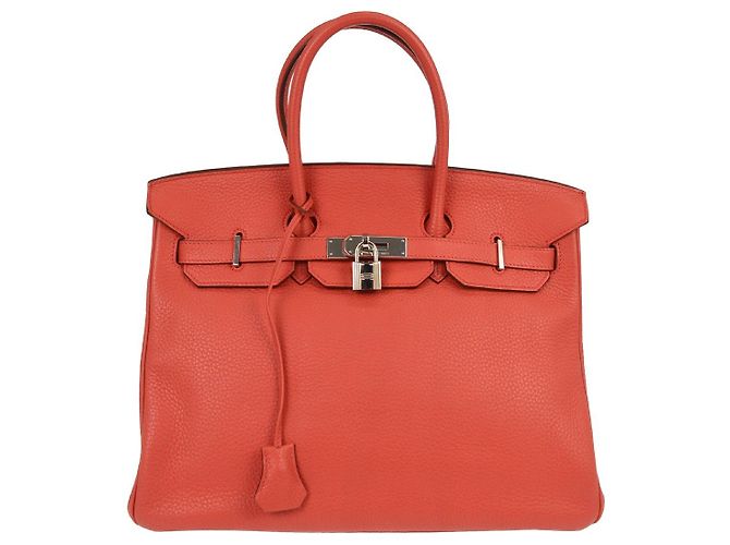 Borsa Hermès Birkin Taurillon Clemence 35 Rosso