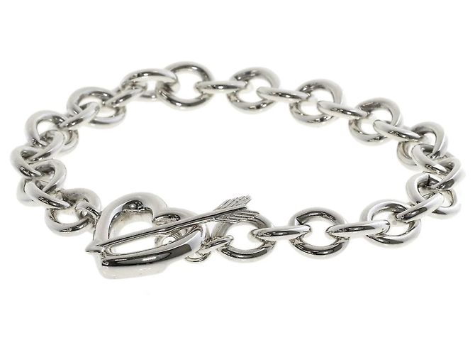 Pulseira de charme em prata com coração e flecha Tiffany & Co.
