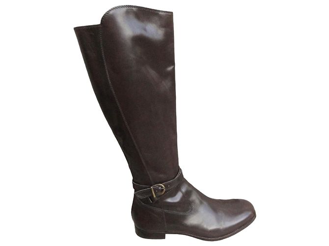 Autre Marque Botas AGL de couro marrom escuro Castanho escuro