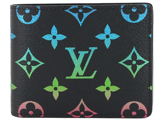 Slender Louis Vuitton Monogram Gradient Bi-fold Wallet Black Multiple colors