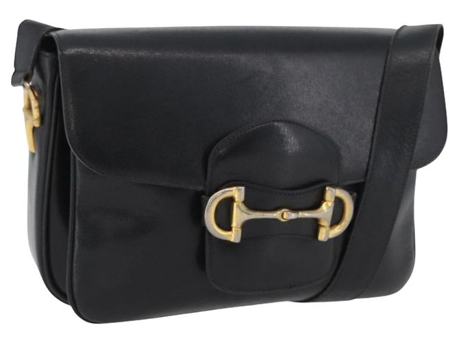 Céline Borsa a Spalla CELINE in Pelle Nera Oro Auth YKZ129 Nero D'oro