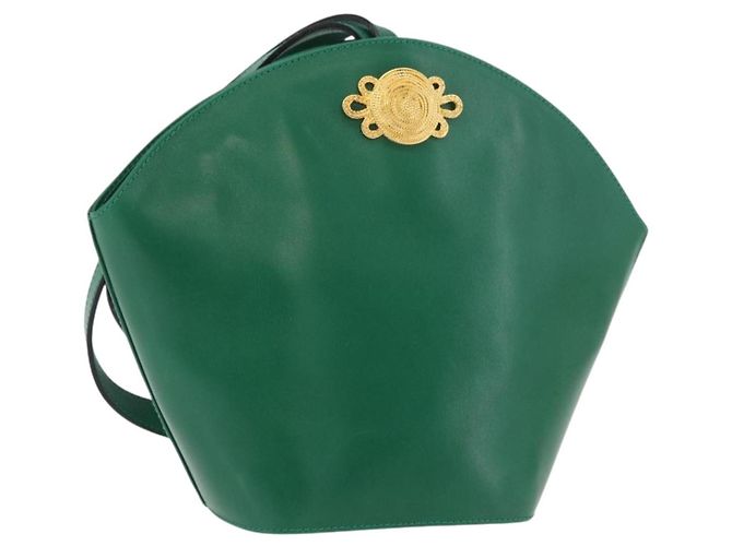 Borsa a Spalla Salvatore Ferragamo in Pelle Verde Oro Auth 167004A D'oro