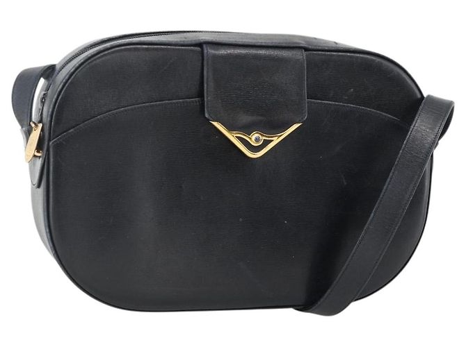 Borsa a Spalla Cartier in Pelle Blu Navy Oro Auth bs34428 D'oro
